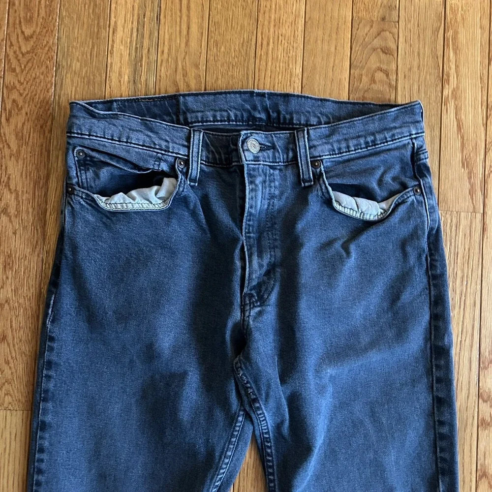 Levi's Jeans Mens 34x34 (Actual 33x32) 511 Blue Slim Fit Dark Wash Faded Denim